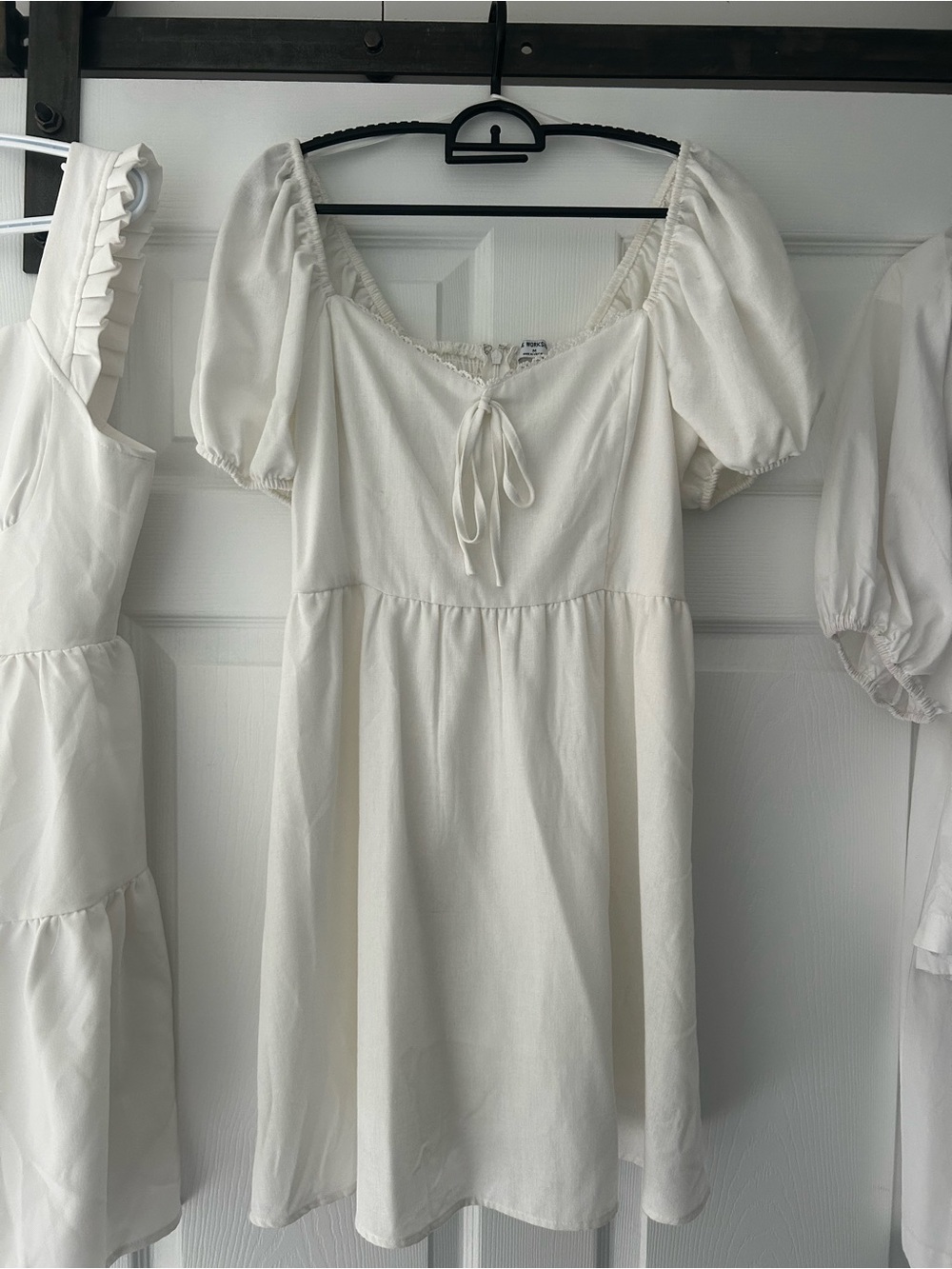 White Puff-Sleeve Dress